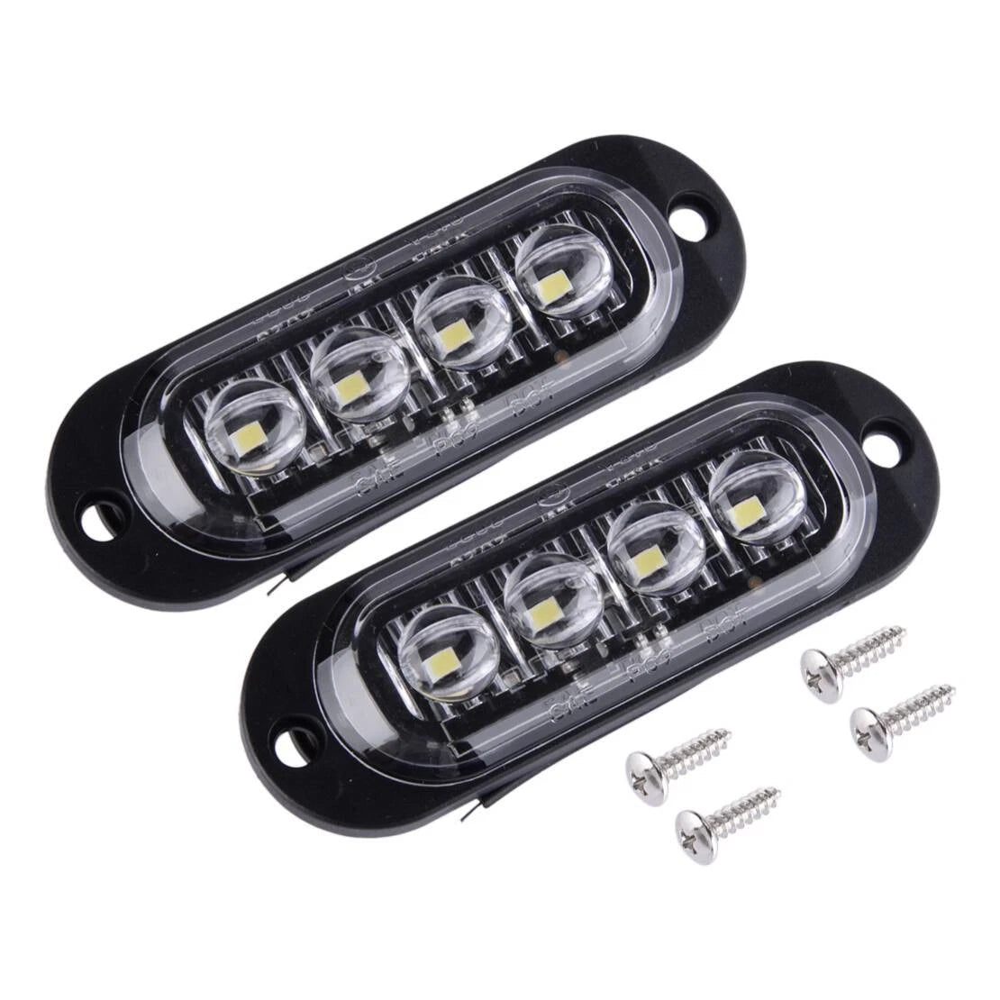 4x LED Side Marker Clearance Lights for Trailer Truck (12V-24V)