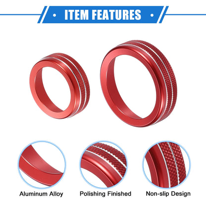 4 Pcs AC Audio Volume Tune Switch Knob Ring Covers for Ford F150 (2021-2023)