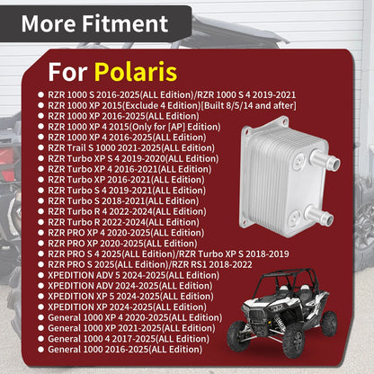 Oil to Water Cooler 4x for Polaris RZR Xpedition 1000 XP Turbo S (2019–2023)