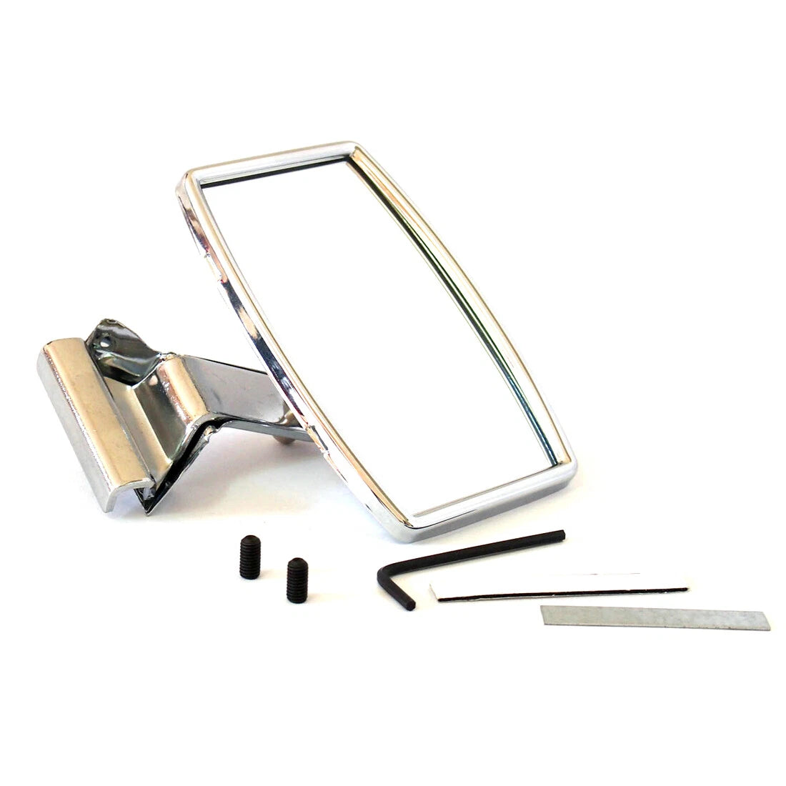 CLight -On Rectangular Stainless Mirror for Hotrod Classic Car Quarterlight
