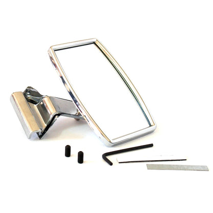 CLight -On Rectangular Stainless Mirror for Hotrod Classic Car Quarterlight