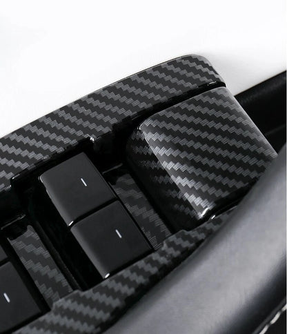 Window Lift Switch Panel Carbon Fiber Cover Trim for Tesla Model Y (2020-2023)