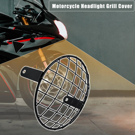 7.8in Headlight Mesh Grill Headlamp Grid Cover for Harley