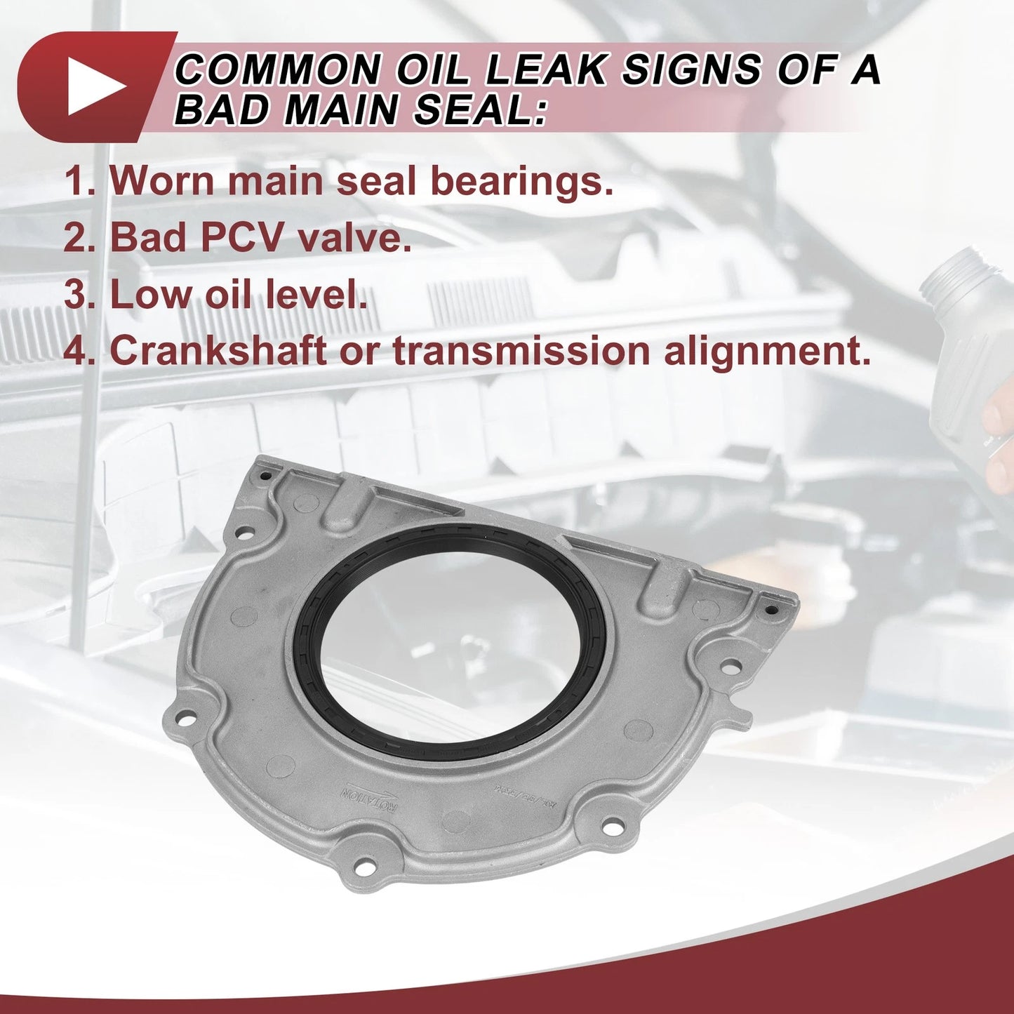 1Pc Crankshaft Oil Seal with Flange for CADILLAC Buick Chevy