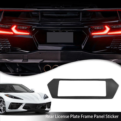 Carbon Fiber Rear License Plate Frame Trim for Corvette C8 (2020-2024)