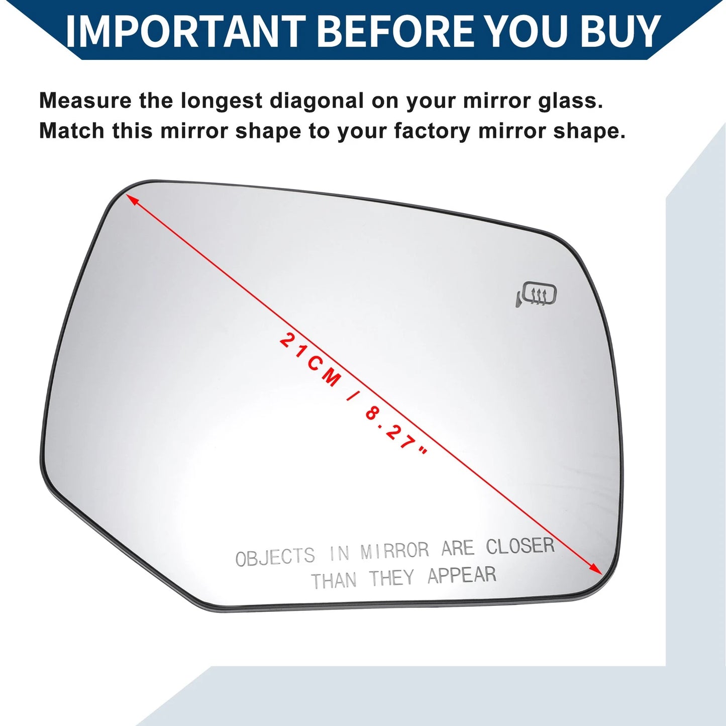 Heated Right Side Mirror Glass for Ford Escape (2008-2012)