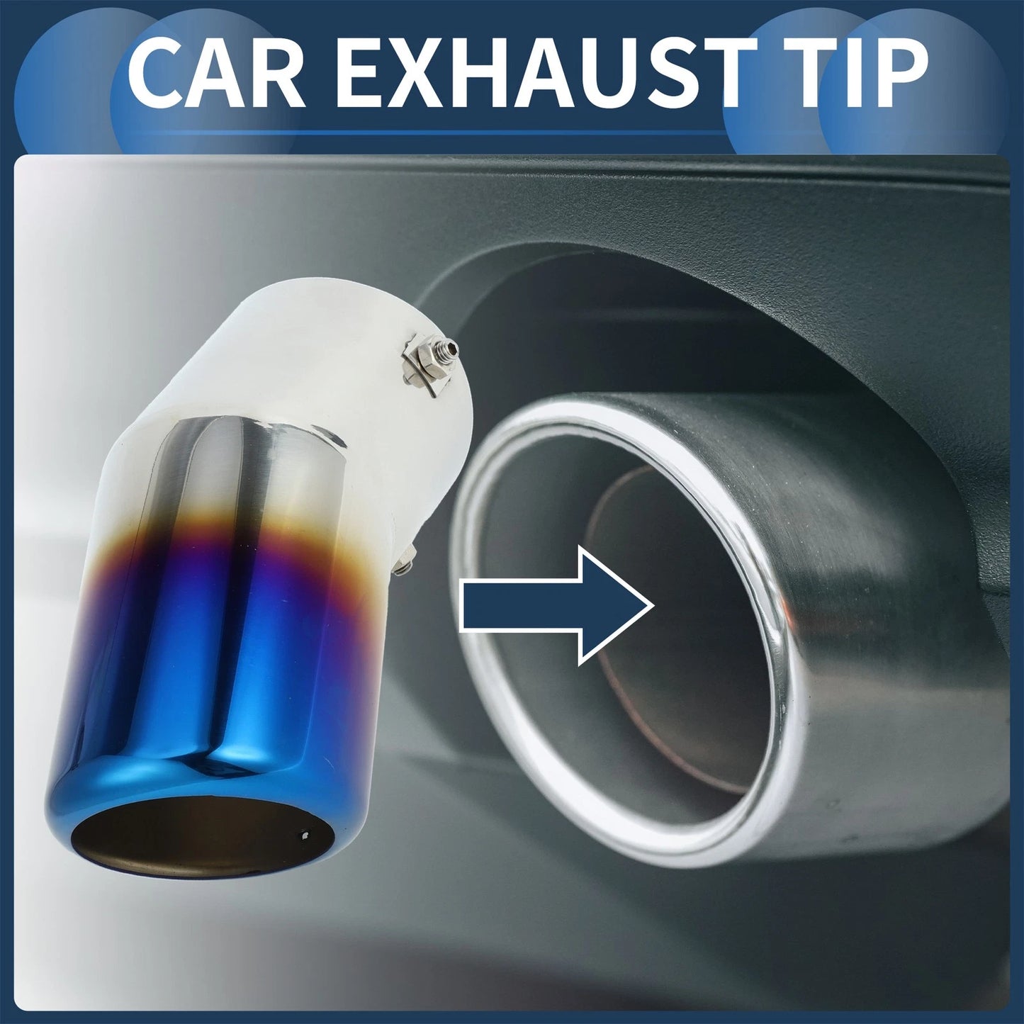 1Pc Slant Exhaust Tip 3.8 Inlet Burnt Blue for Toyota Land Cruiser (2023–2024)