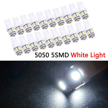 20 x White T10 Wedge Canbus ERROR FREE LED Light Bulbs for Car ()