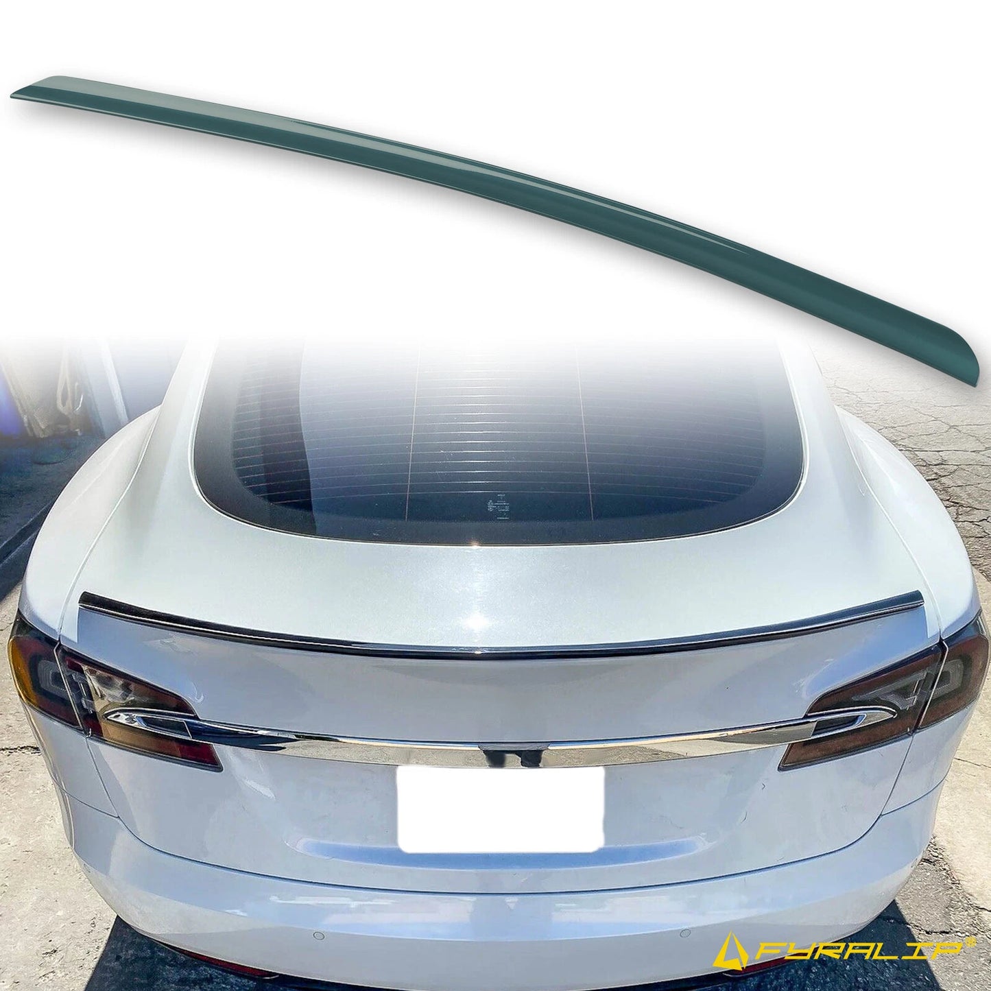 Green Boot Lip Spoiler for Tesla Model S Sedan (2012-2017)