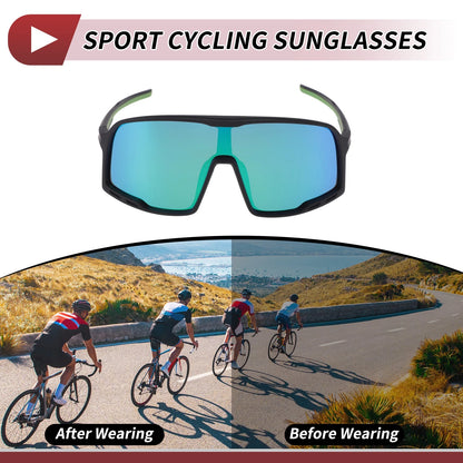 Set Motorcycle Riding Goggles Green Lens Black Frame Cellulos for Motorcycle