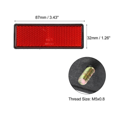 4pcs M5x0.8 Red Universal Screw Mount Round Warning Reflector for Motorcycle