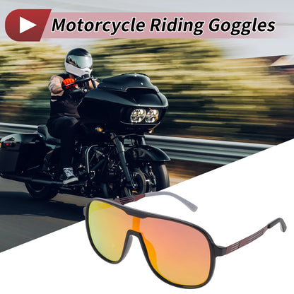 1 x Set Motorcycle Riding Goggles Red Lens Black Frame Tri-Acetyl Cellulos PC
