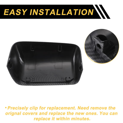 Rearview Mirror Cover Cap  Black Carbon Fiber for Ford Excursion, F150, F250 (2000-2005)