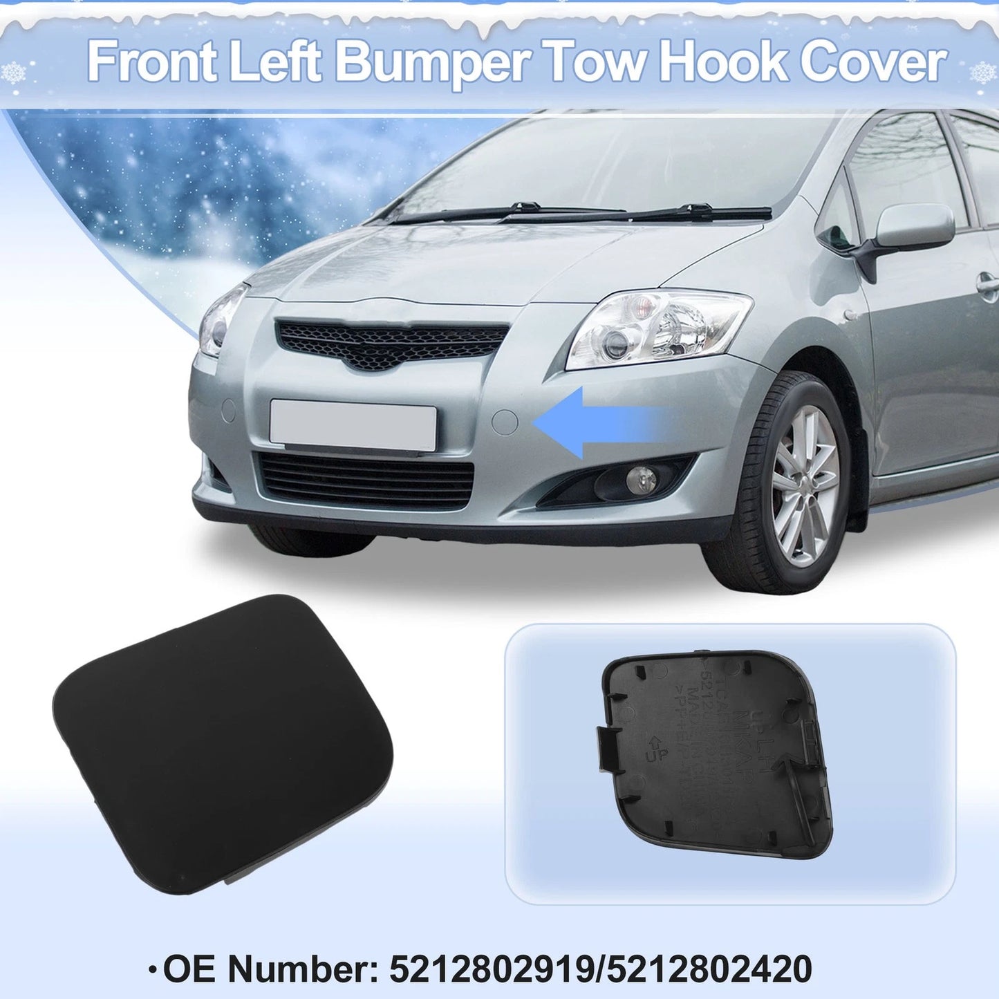 Front Left Tow Hook Cover for Toyota Auris (2016-2018)