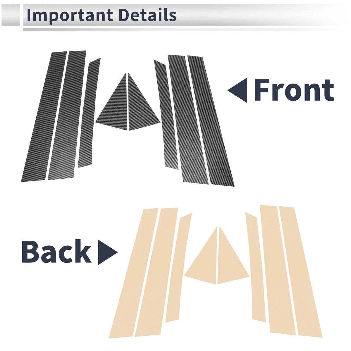 8 Pcs Door Pillar Window Trim for Mazda CX-7 (2007-2012) Carbon Fiber Black