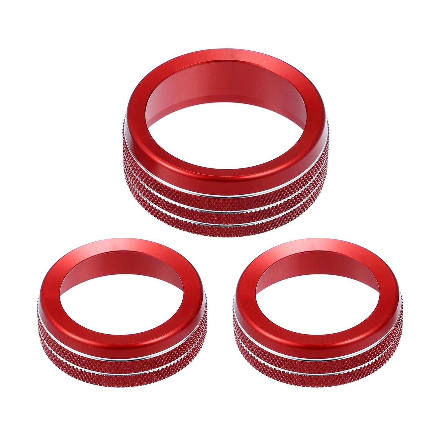 Knob Covers 3 x Car AC Radio Switch Decals Red for Dodge Durango (2014 - 2020)