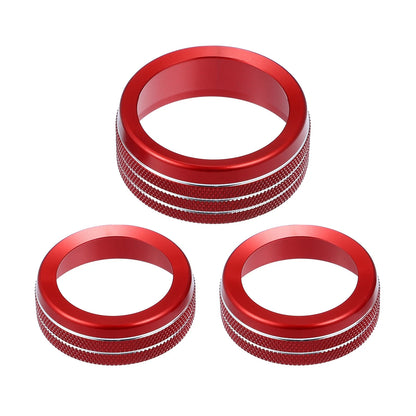Knob Covers 3 x Car AC Radio Switch Decals Red for Dodge Durango (2014 - 2020)