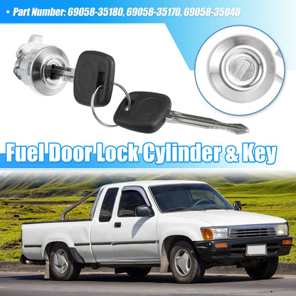 Fuel Door Lock Cylinder Set w/ Key for Toyota 4Runner Pickup (1991-1995)