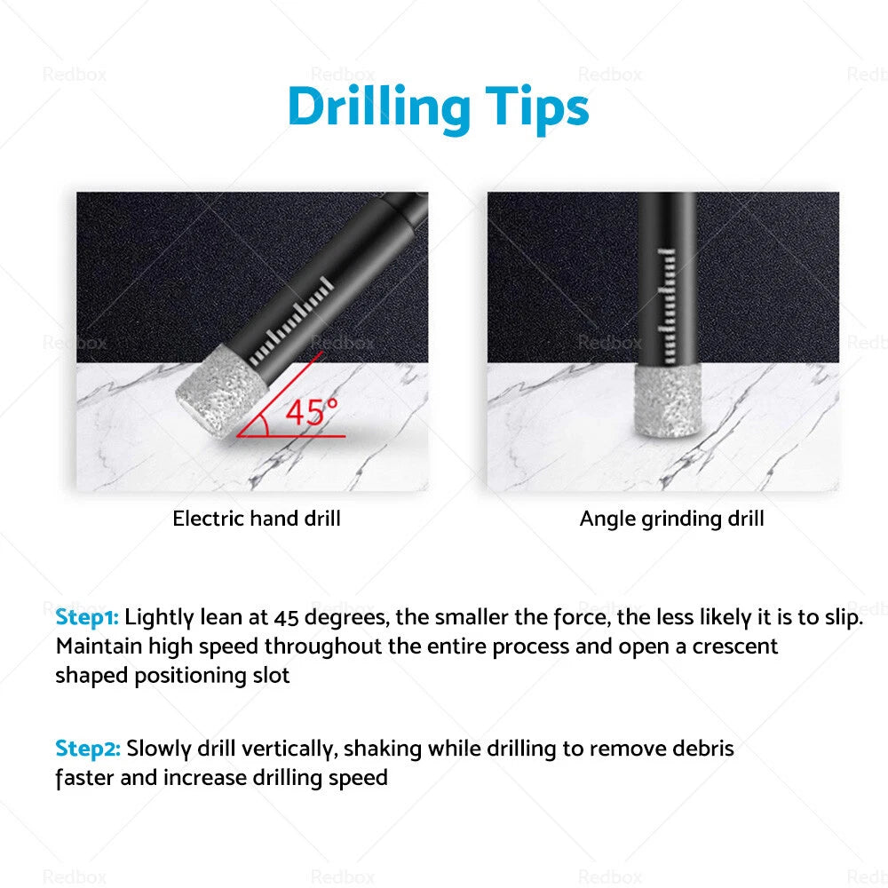 5PCS 6mm Dry Diamond Drill Bits for Porcelain, Granite, Glass, Marble