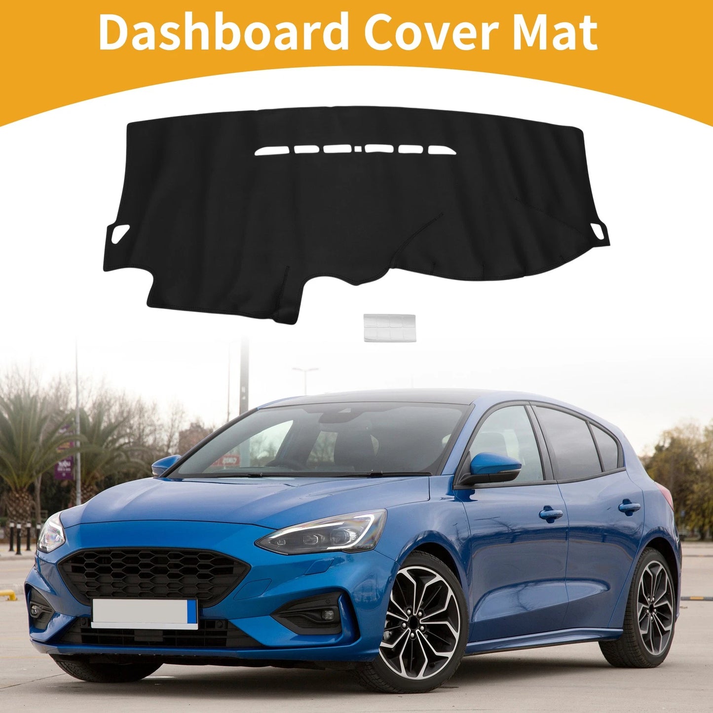 Dashboard Cover Black for Ford Focus MK2 (2005-2011) 1 Pcs Anti-Slip