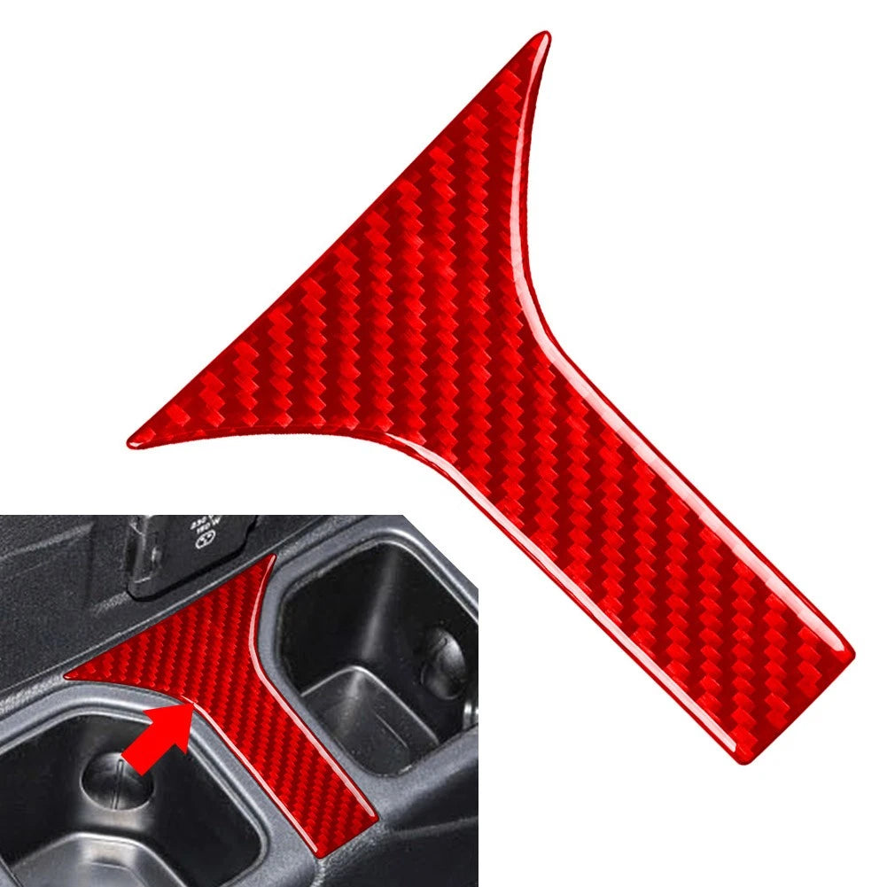 Red Rear Water Cup Holder Panel Cover Trim for Jeep Wrangler JL Gladiator JT (2018-2023)