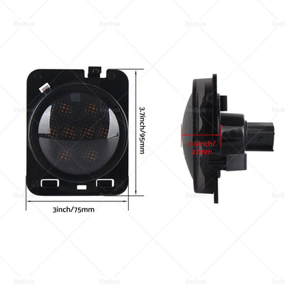 Front Fender LED Side Marker Light Smoke Lens for Jeep JK (2007-2018)