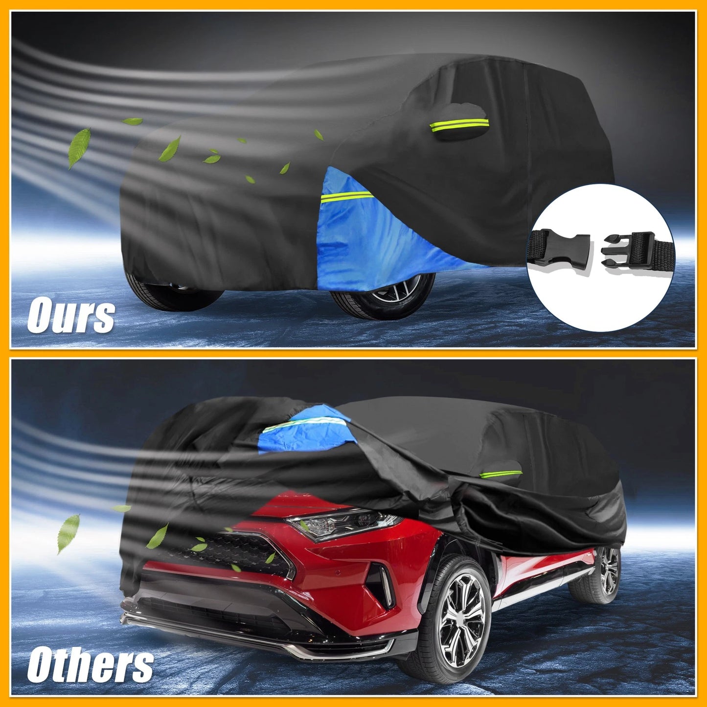 Waterproof Car Cover for Toyota Highlander (2014-2023) - Oxford Cloth Black