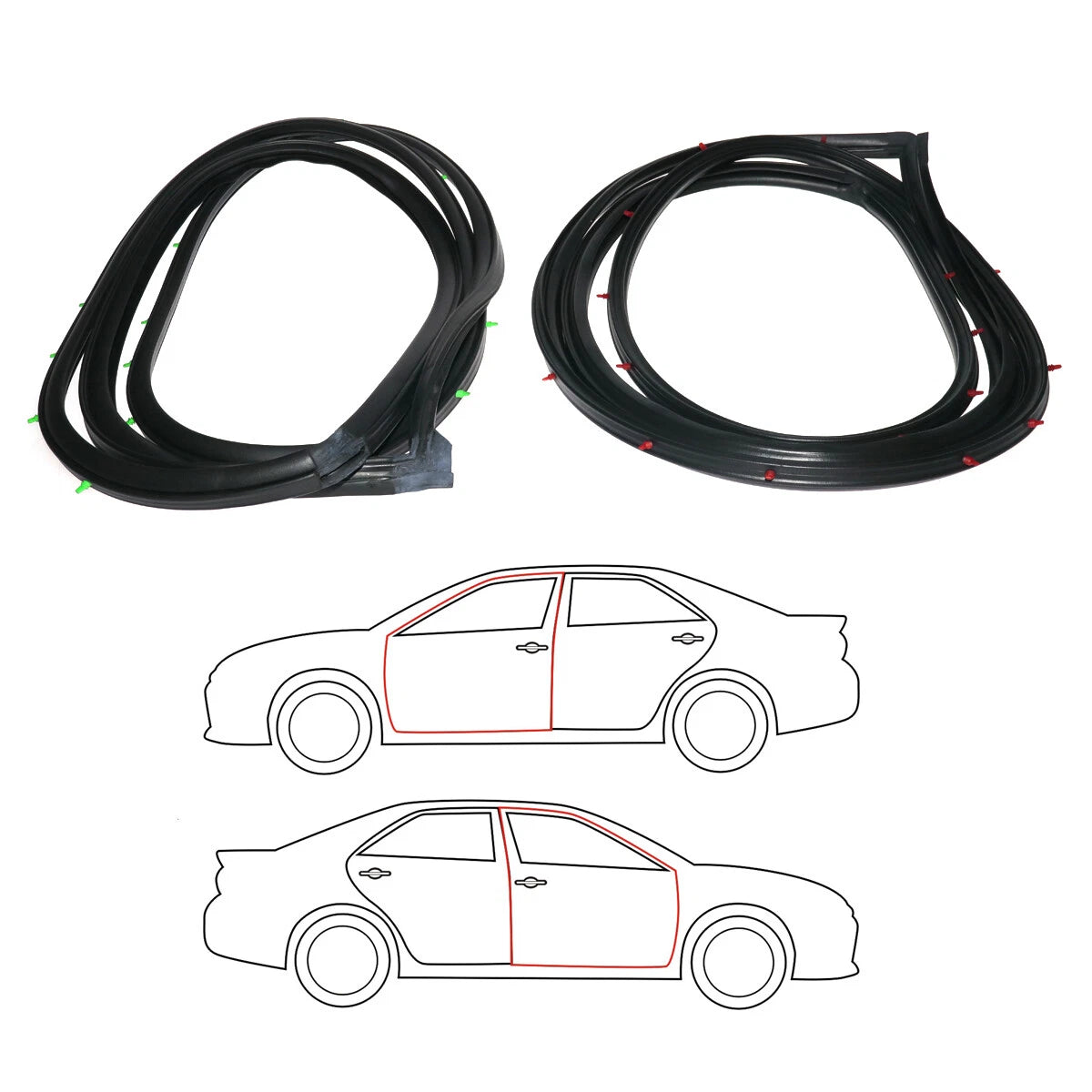 Front Door Weatherstrip Set for Suzuki Vitara Sidekick Sport 1991-1998