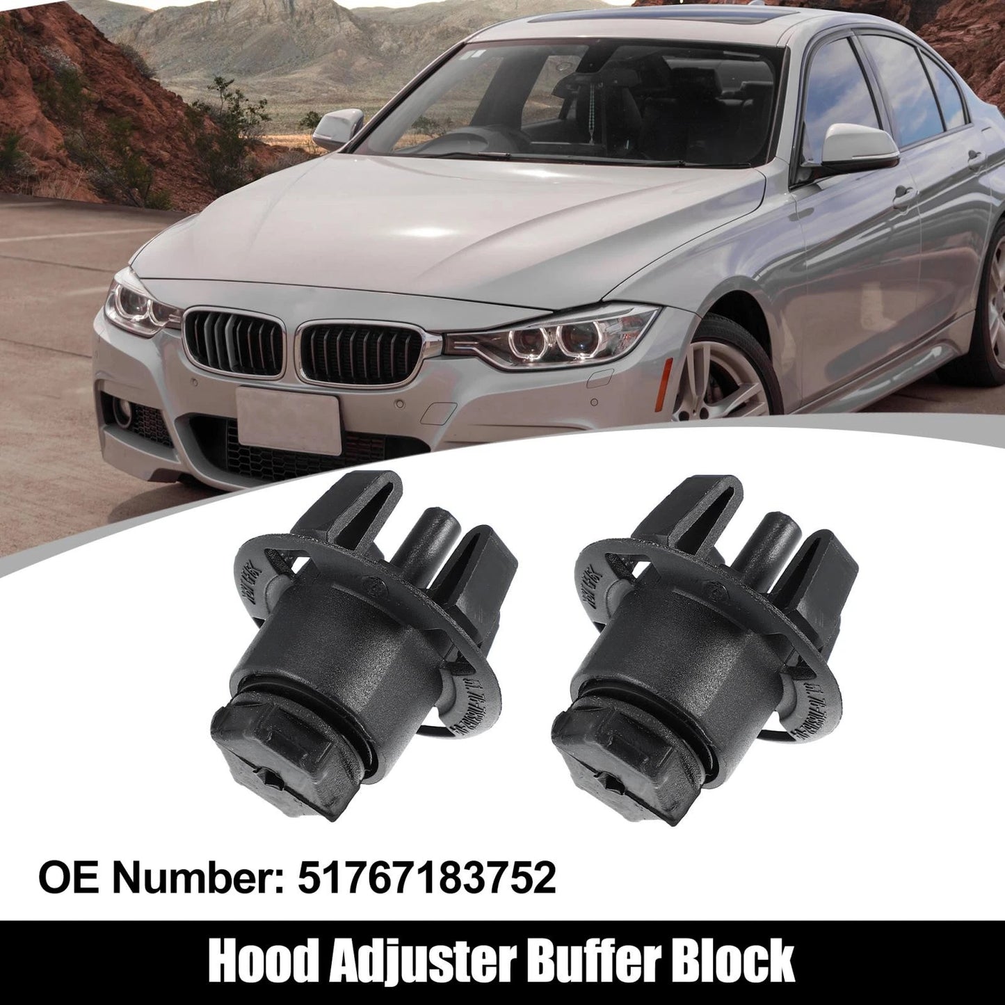 Bonnet Hood Adjuster Buffer Block for BMW Black