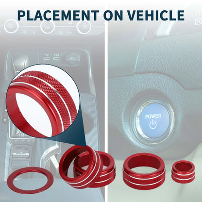 5 x Red Rear View Mirror Knob Covers for Honda CR-V (2023)