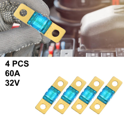 4 x 60A 32V Bolt-on AMI Fuse for Automotive Marine Audio Video System Blue