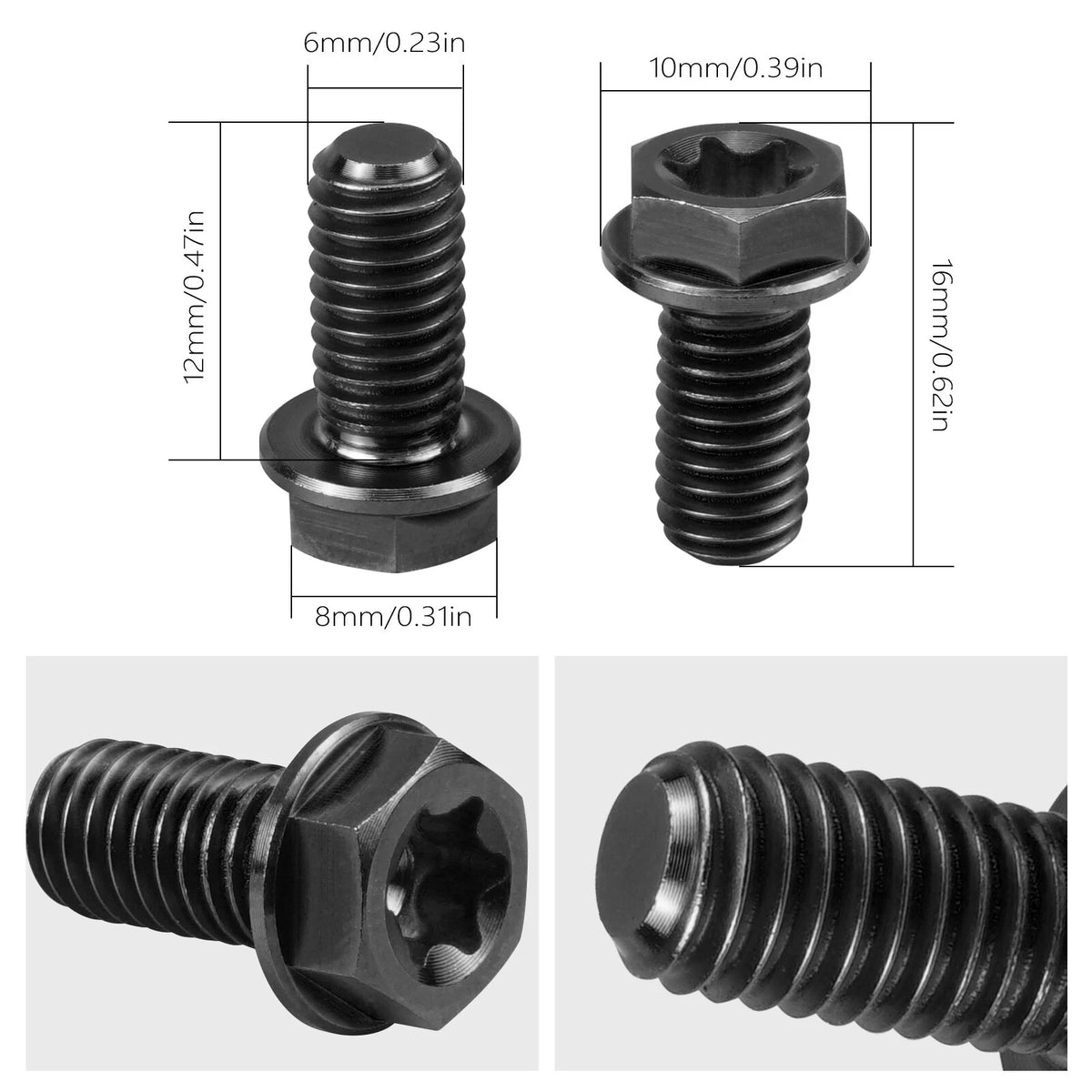 6 x M6X13 Rear Disc Brake Pad Screws for Surron Light Bee X (2018-2023)