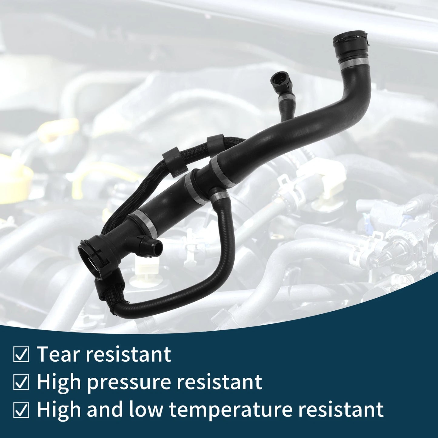 Radiator Hose for BMW 1 Series (2015) - Rubber Coolant Pipe Black 1Pc