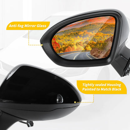 Left Side Door Mirror Gloss Black for Chevy Cruze (2016 - 2019)