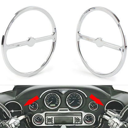 Chrome Speaker Trim Ring Covers for Harley Electra Tri Glide (2014-2023)