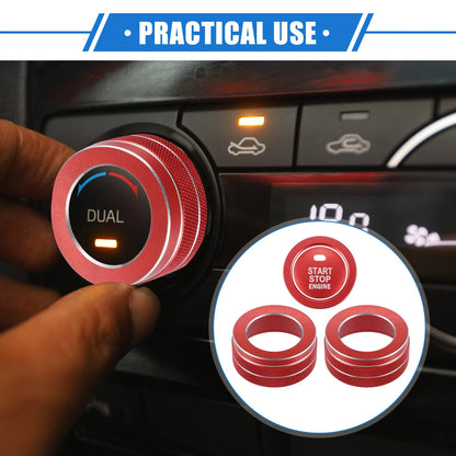 4 Pcs Car AC Climate Control Knob Rings for Toyota RAV4 (2019–2023)
