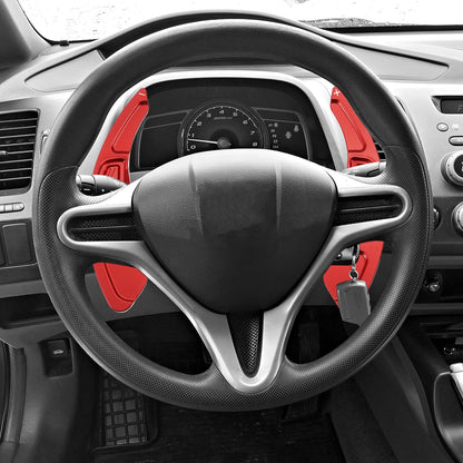 Red Steering Wheel Shift Paddle Shifter Cover for Honda Civic (2009-2011)
