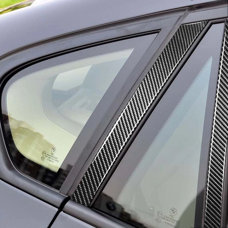 Carbon Fiber Door B Pillar Post Sticker Trim Fit For BMW F15 F16 X5 X6 2014-2018