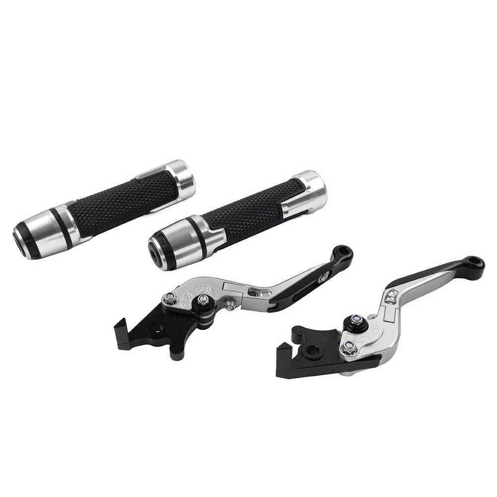 Silver Extendable Brake Clutch Levers Grip Set for Suzuki GSXR1000 (2001-2023)