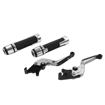 Silver Extendable Brake Clutch Levers Grip Set for Suzuki GSXR1000 (2001-2023)