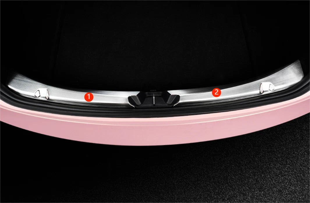 Rear Inner Bumper Guard Cover Trim for Tesla Model 3 (2018-2023) 2 x Steel Silver