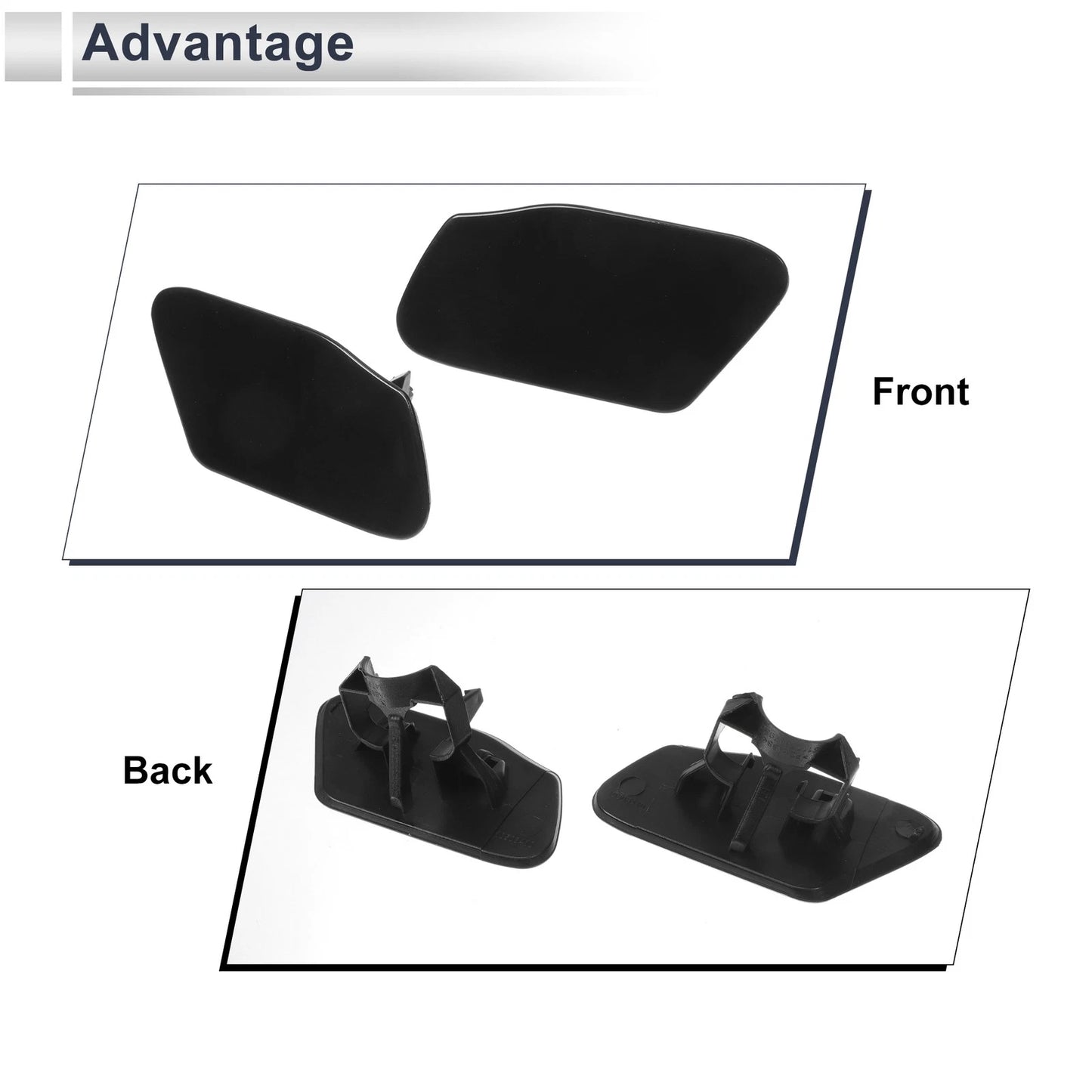 Washer Nozzle Cover Cap for BMW X3 (2004-2010) - Front Left Right, Black