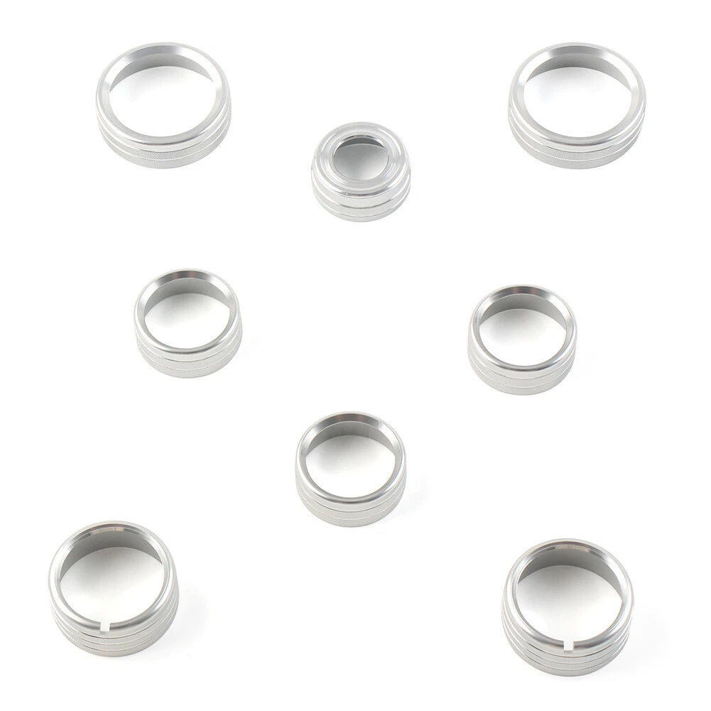 8x Air Conditioner Switch Knob Trim Silver for GMC Sierra (2014-2018)