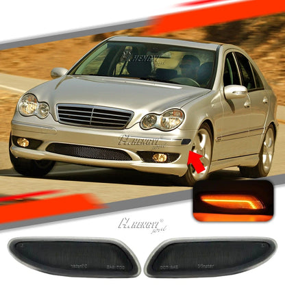 Smoked Bumper Side Marker Light  for Mercedes W203 C Class (2001–2007)