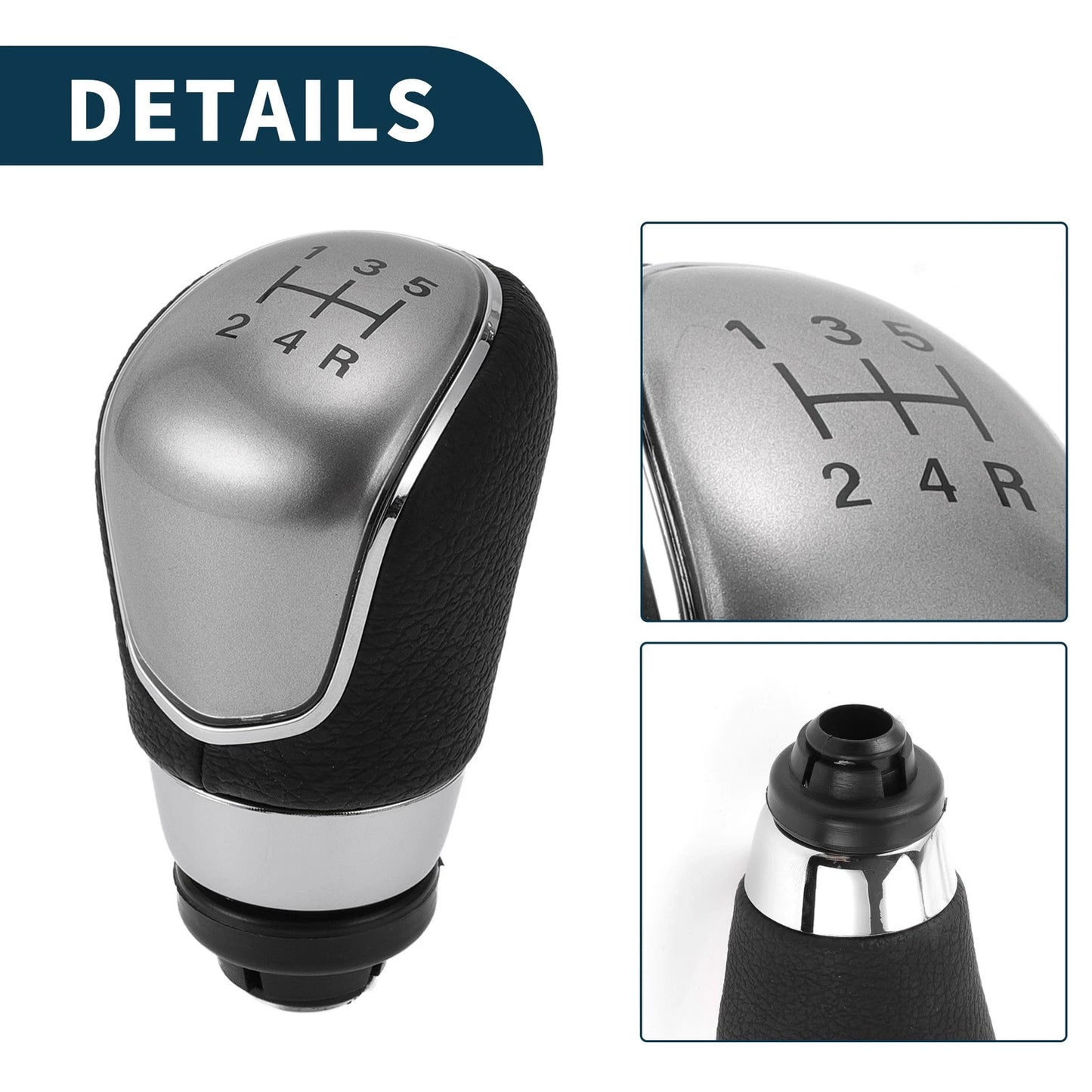 5 Speed Manual Gear Shift Knob for Ford B-Max (2012-2020) Black Faux Leather