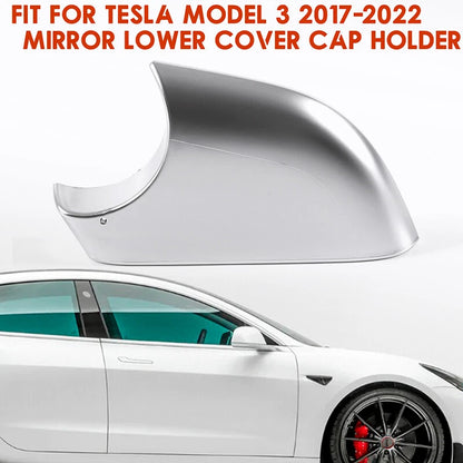 Chrome Left Wing Rearview Mirror Cover for 2017-2022 Tesla Model 3