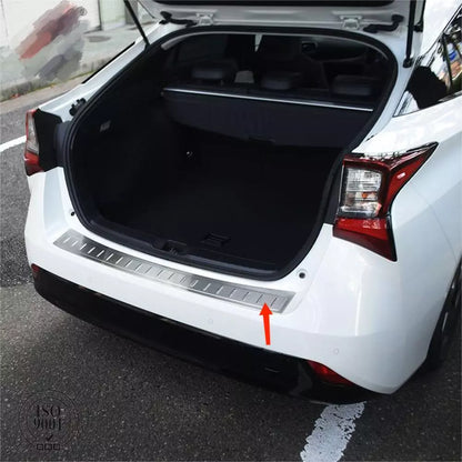 Silver Steel Rear Bumper Guard Trim for Toyota Prius (2019-2022)