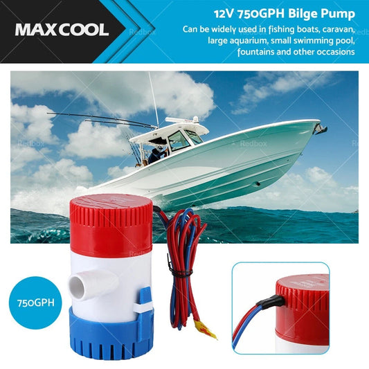 12V 750GPH Electric Water Pump for Marine Yacht Boat Submersible Bilge