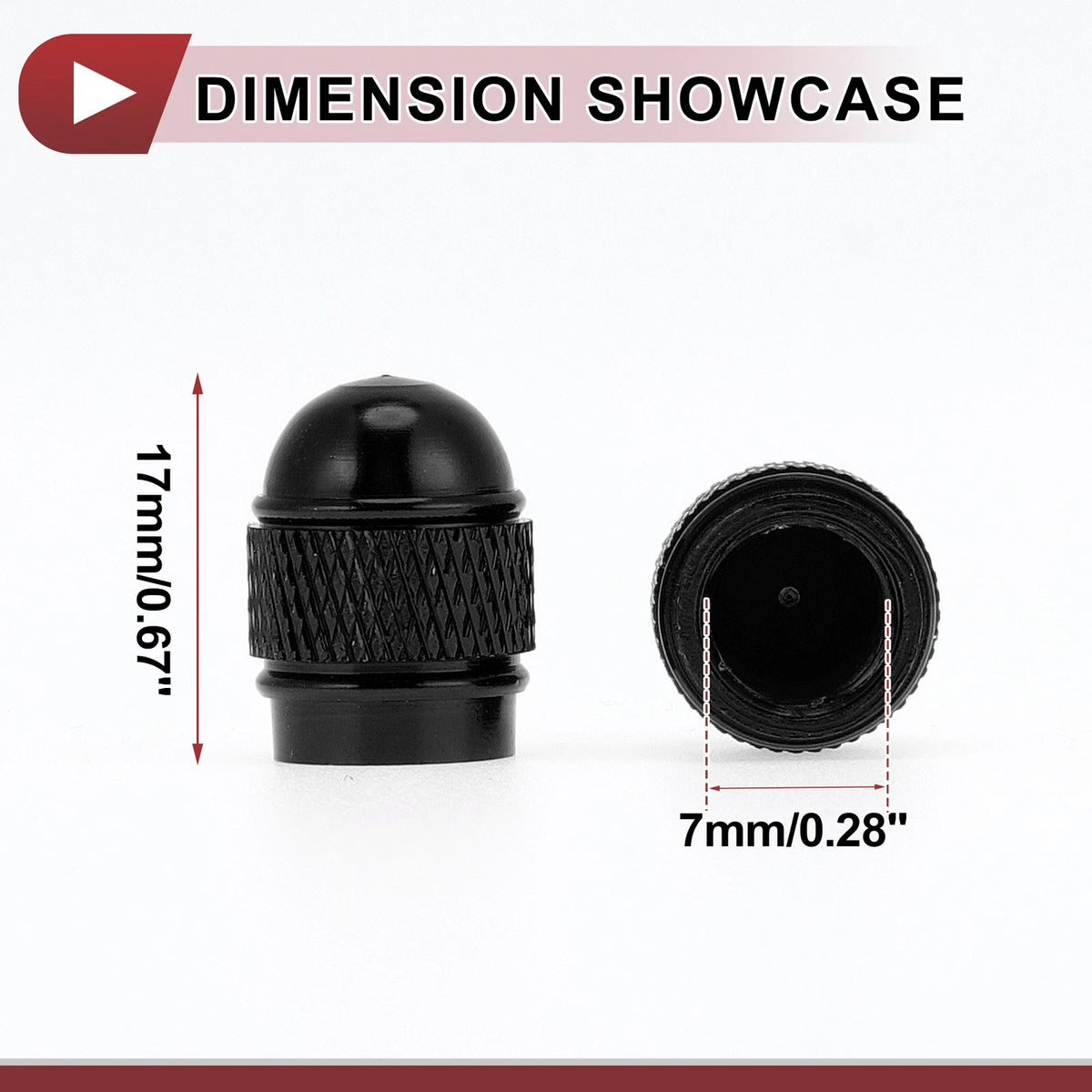 Mini Bullet Style Tire Valve Stem Caps Dust Covers Black for Car (All Years)