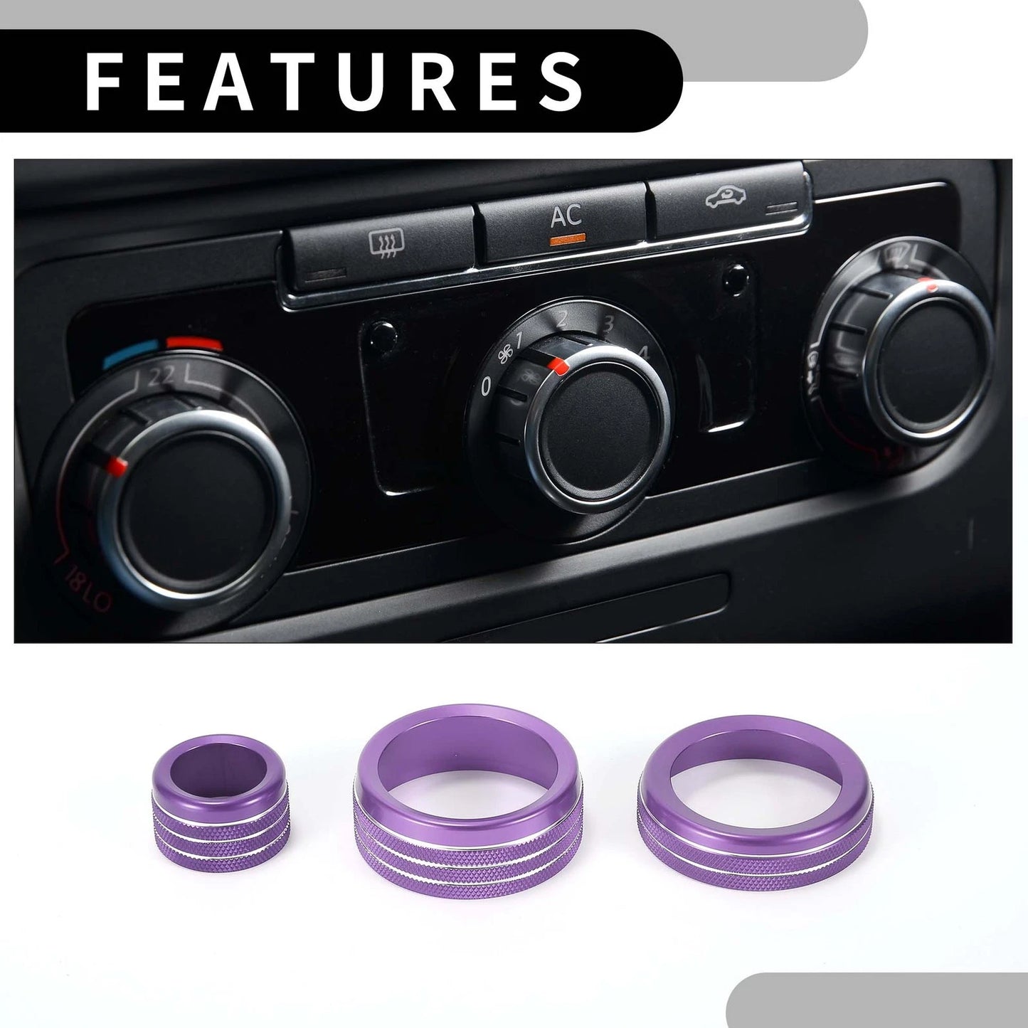 5 Pcs AC Switch Knob Cover for Chevy Silverado (2022-2023)